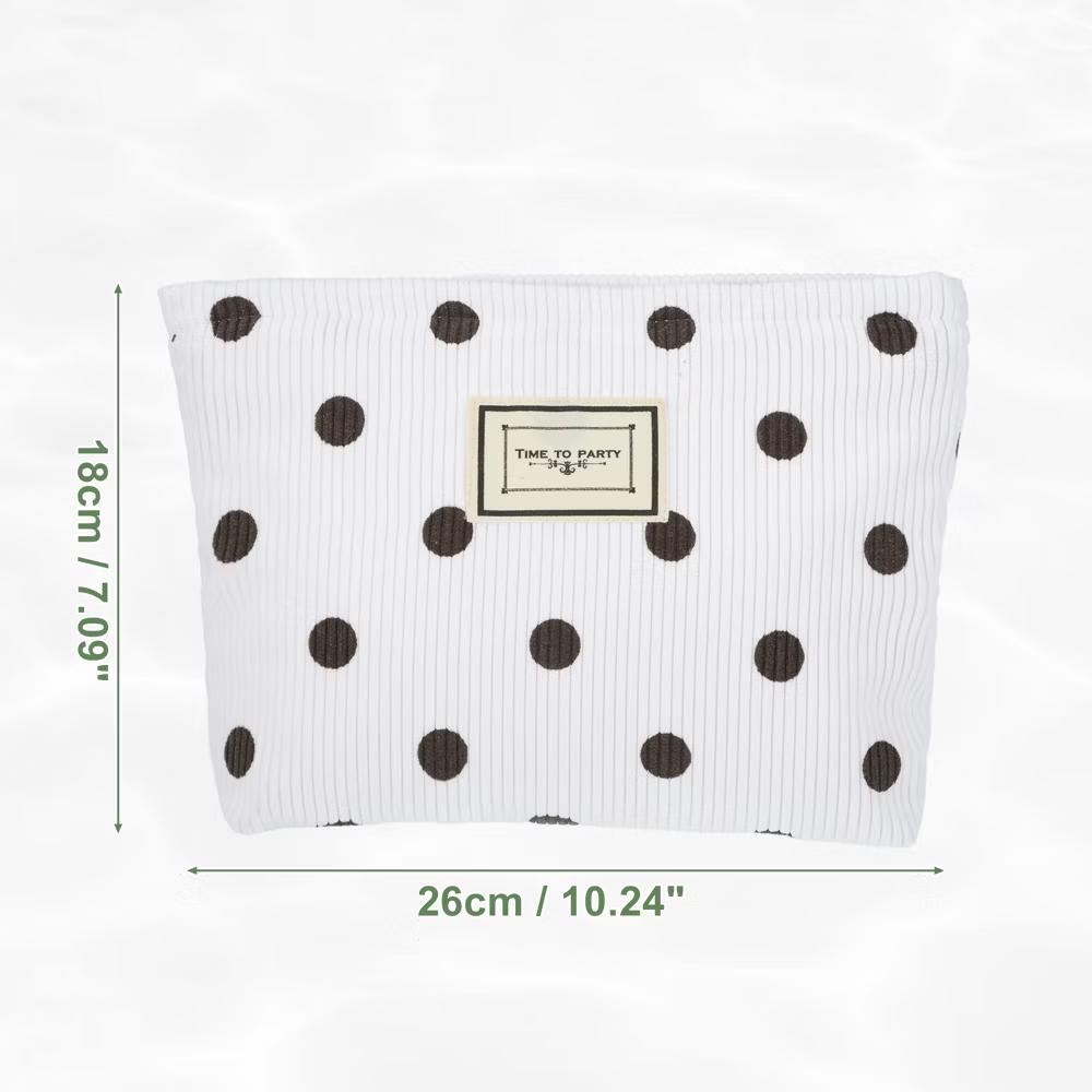 Portable Corduroy Polka Dot Makeup Bags and Organizers 1 Pc - Image 16