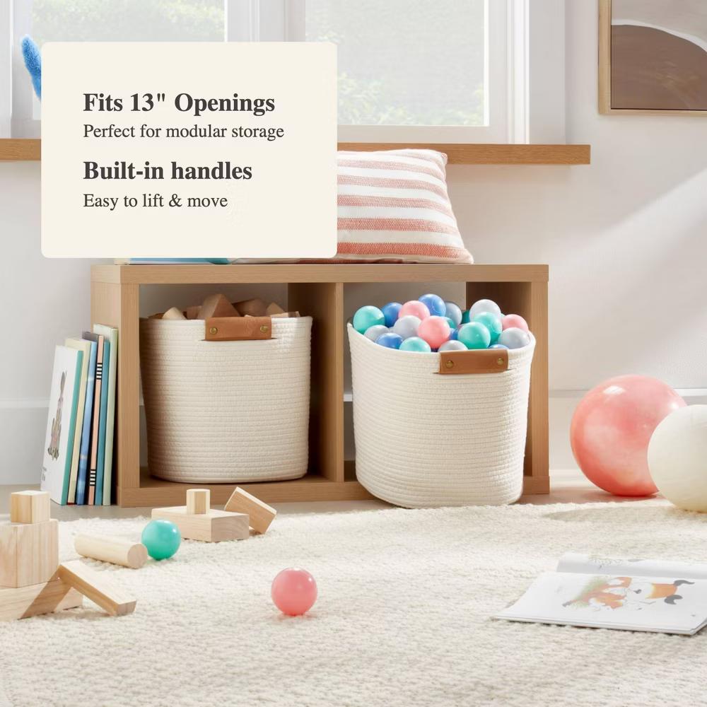 13" Decorative Coiled Rope Basket - Image 12
