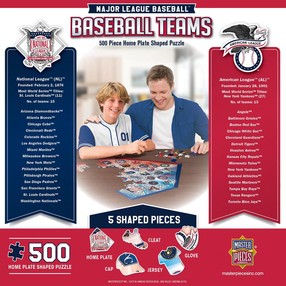 MLB Home Plate 500 Piece Jigsaw Puzzle - Sports Shaped Puzzle for Adults - Image 4