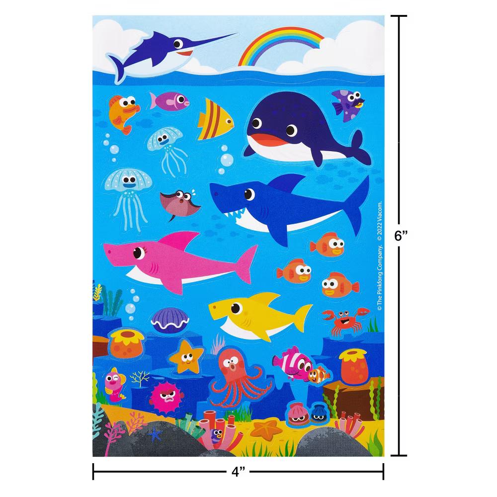 Baby Shark Stickers Variety Pack for Kids 165ct, 6 Sheets