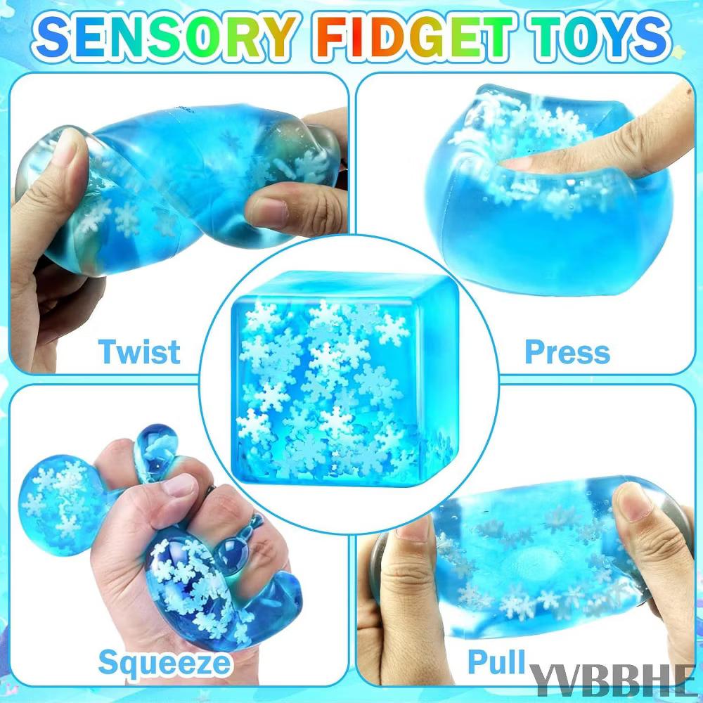 Link Snowflake Nice Cube -Sensory Squeeze Toy with Super Solid Squish 2pk - Image 2