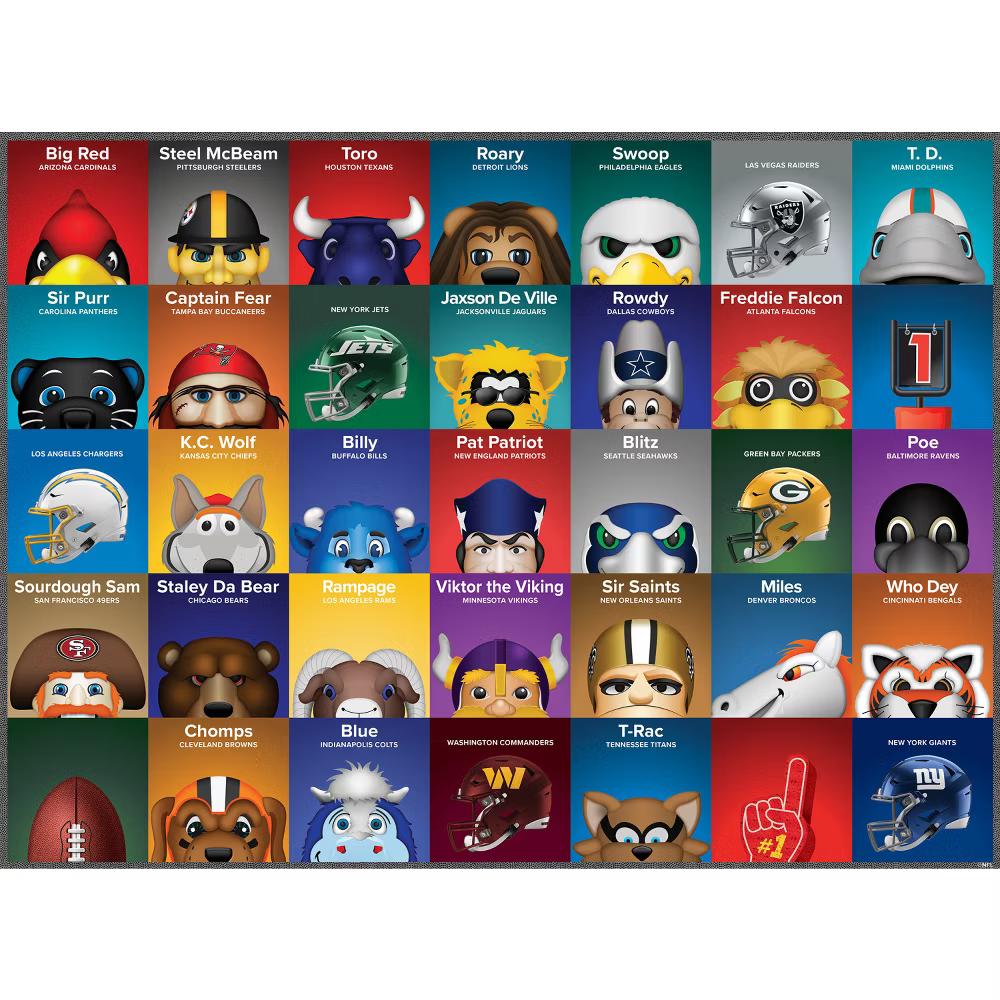 100 Piece Sports Puzzle - NFL Mascots - 14"x19" - Image 4