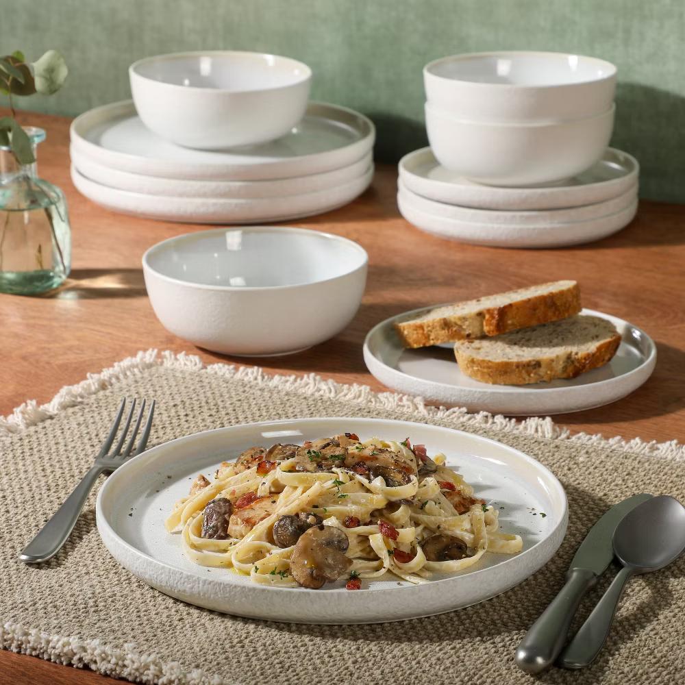Tahoe Sunset 12 Piece Stoneware Reactive Glaze (Service for 4) Ceramic Plates and Bowls Dinnerware Set - Image 13