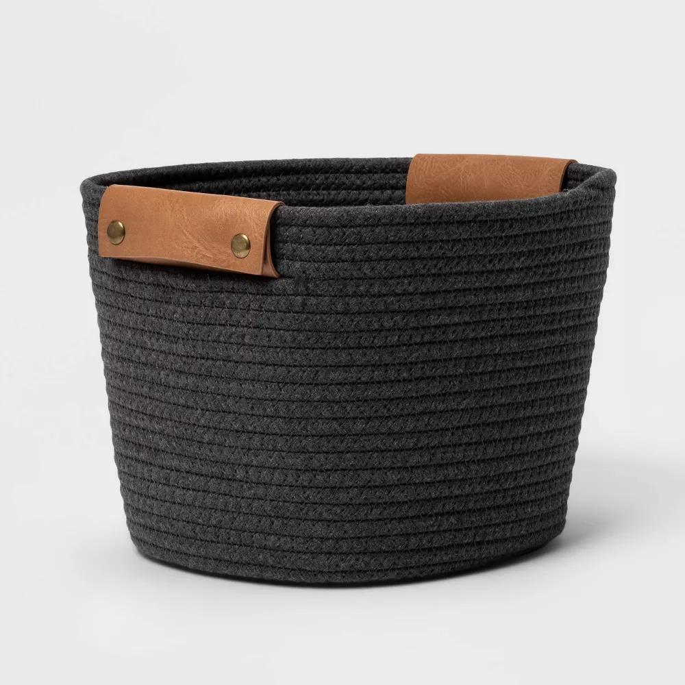 11" Decorative Coiled Rope Basket - Image 3