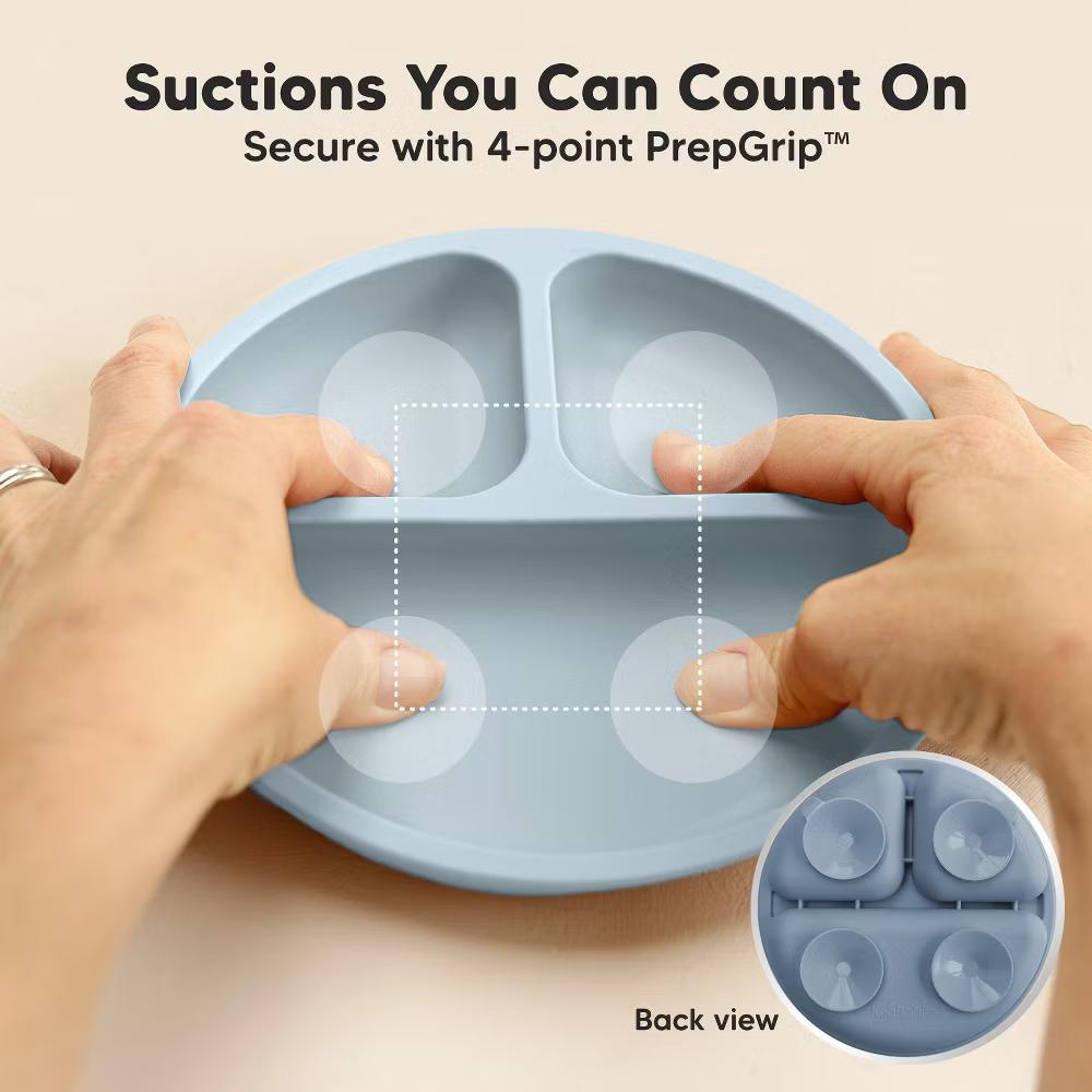 3-Pack Prep Suction Plates for Baby, 100% Silicone Toddler Plates, BPA-Free Divided Baby Plates with Suction - Image 2