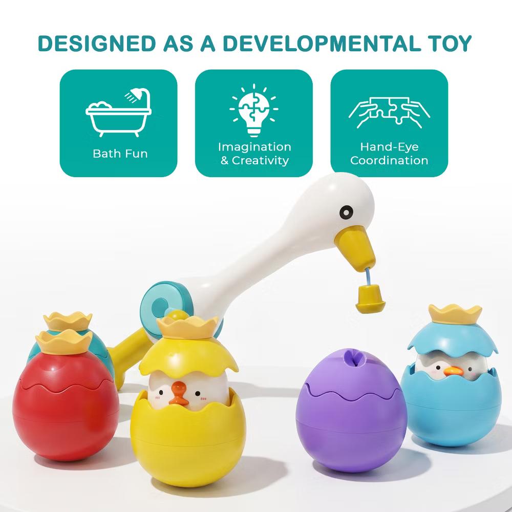 Splash & Catch Bath Toy Magnetic Fishing Game with Surprise Animal Eggs - Floating Fun for Toddlers & Kids in Bathtubs and Pools - Image 2