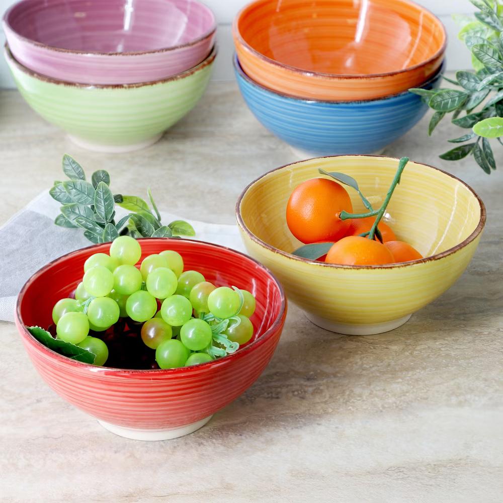 Ridge 6.25 Inch 6 Piece Round Stoneware Assorted Bowl Set - Image 15