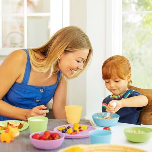 Toddler Dining Set - 16ct: Includes Forks, Spoons, Dinner Plates, Baby Feeding Bowls