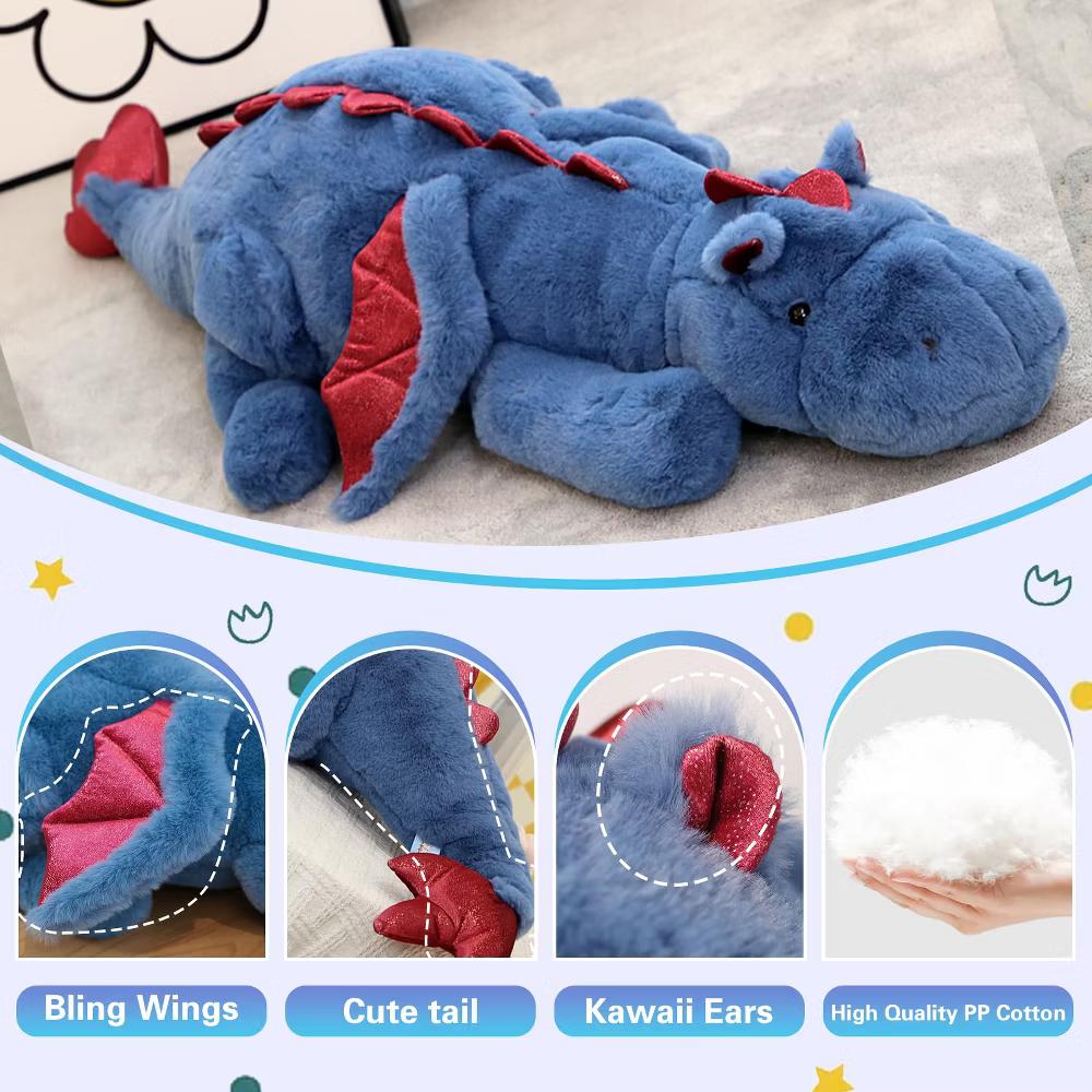 TITQWOP Dinosaur Plush Toy Pillow, Cute Stuffed Animal Toys, Soft Long Dinosaur Body Pillow Gift for Kids Boys Girls 28inch - Image 3