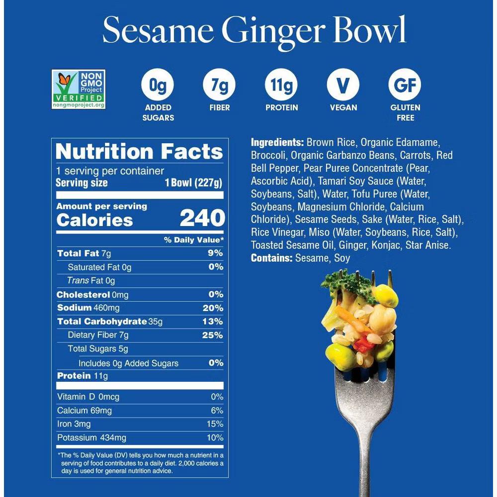 Blue Zones Kitchen Frozen Gluten Free Sesame Ginger Bowl - 8oz - Image 6