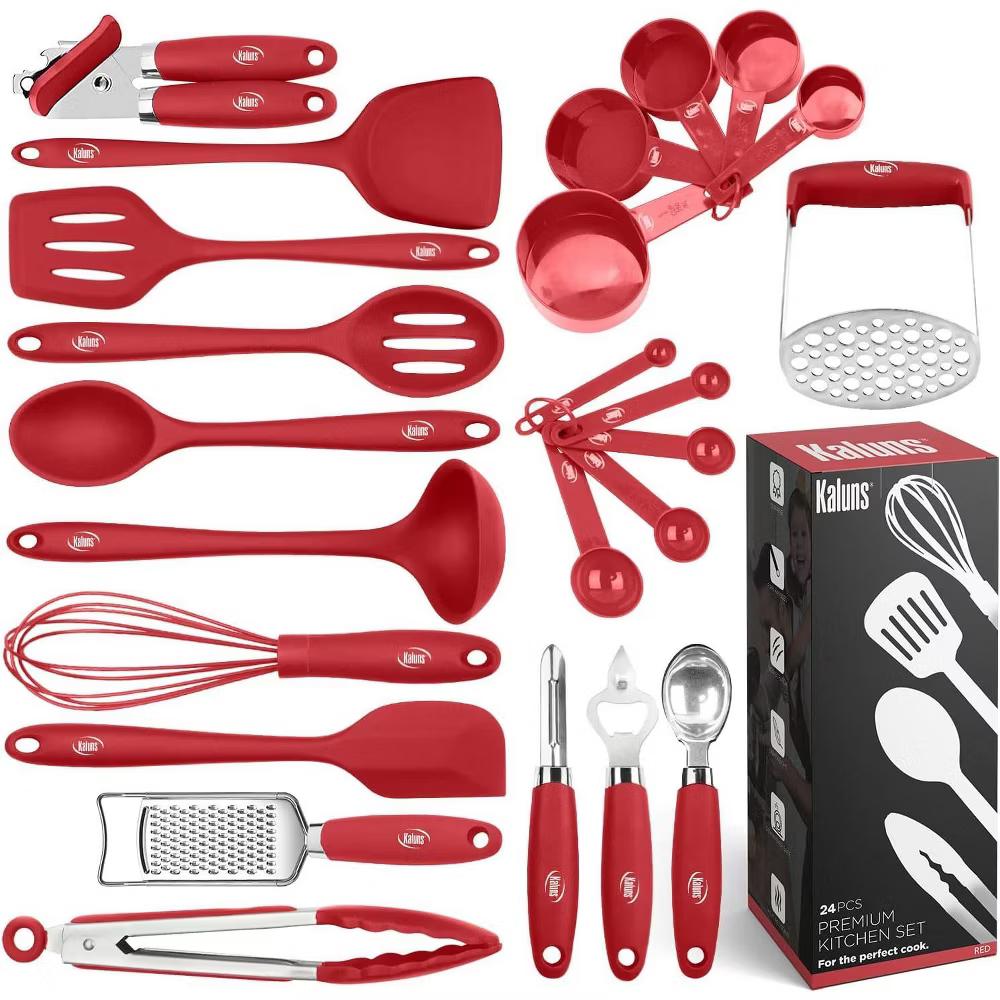Kitchen Utensils Set, 24 Piece Silicone Cooking Utensils, Dishwasher Safe and Heat Resistant Kitchen Tools - Image 33