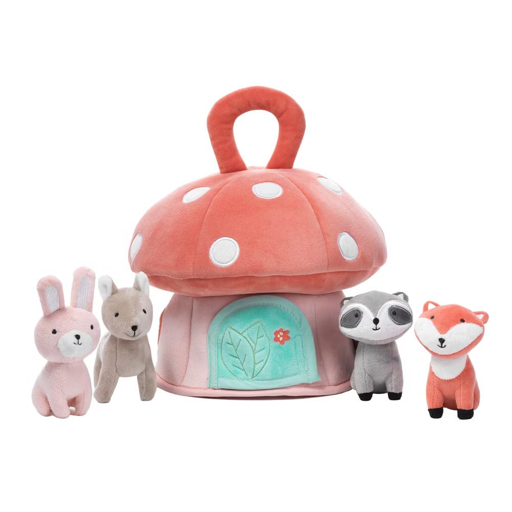 Interactive Plush Mushroom House with Stuffed Animal Toys - Image 2