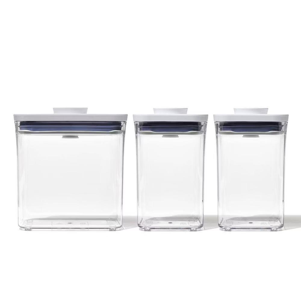 POP 3pc Plastic Food Storage Container Set Clear: Air Tight Seal, Dishwasher-Safe, Lifetime Warranty - Image 8