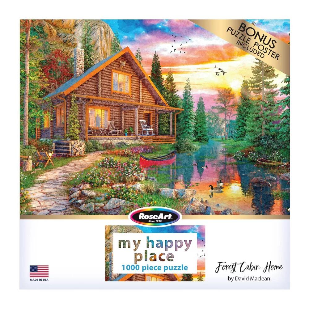 My Happy Place Forest Cabin Jigsaw Puzzle - 1000pc - Image 3