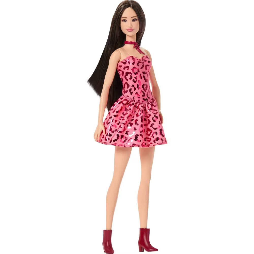 Fashionistas Doll #246 with Pink Leopard Print Dress, Black Hair - Image 2