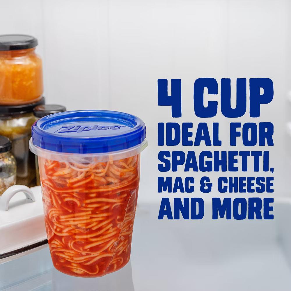 Ziploc Twist 'n Loc Medium Food Storage Containers for School Lunch and Meal Prep - 2ct: Clear, Plastic - Image 8