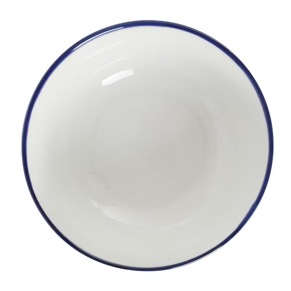 Ivory Estate 4-Piece Cereal Bowl Set, 5.5 Inch Round Stoneware Bowls, Blue & White Floral Pattern, Assorted Designs - Image 6