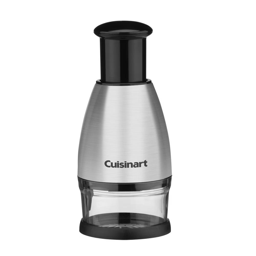 Silver Push Chopper: Stainless Steel Manual Food & Vegetable Chopper, Dishwasher-Safe, 4-Piece Set - Image 4