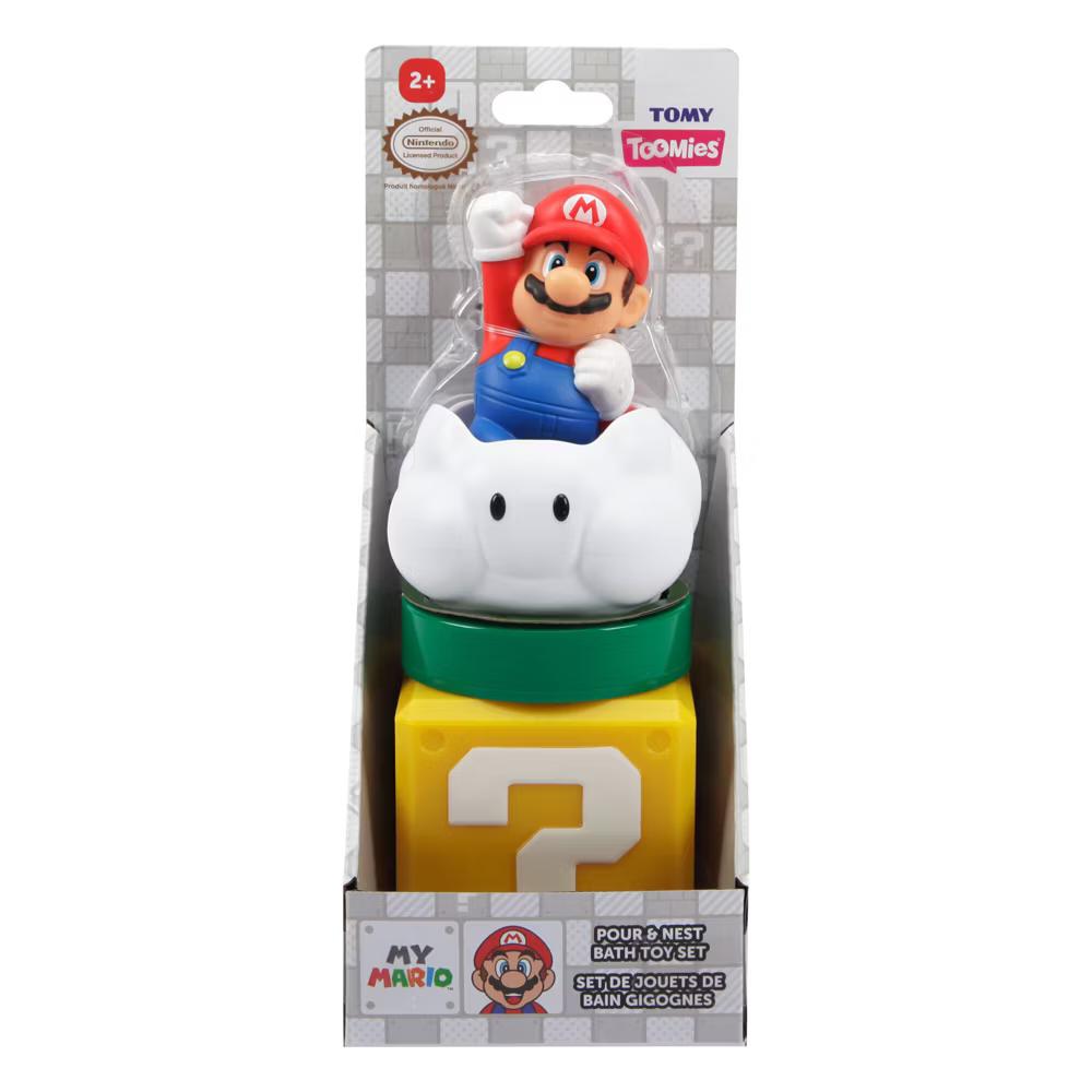 Tomy Toomies My Mario Pour and Nest Bath Toys Set - 4pc