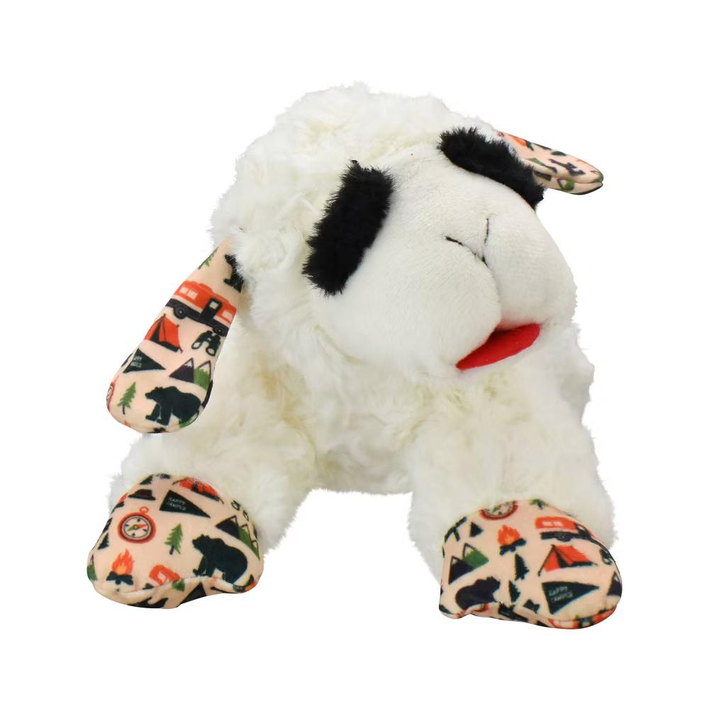 Lamb Chop with Camping pattern Dog Interactive Toy - White - Image 2