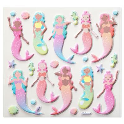 Puffy Pastel Mermaids Stickers 23ct - 1 Sheet - Image 2