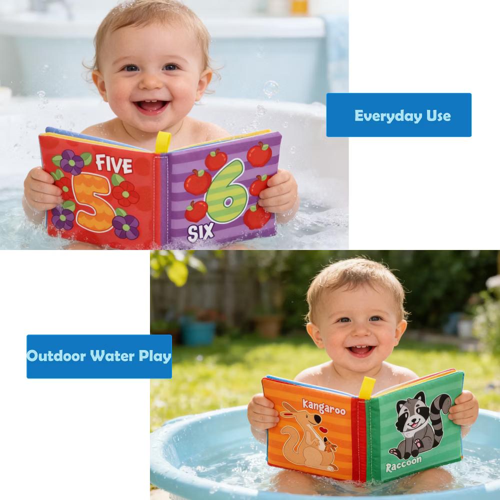 12 Pcs Baby Bath Toys, Waterproof Soft Cloth Books for Baby Multi-Age, Infant Early Education First Toys for Toddlers Kids Birthday Gifts - Image 10