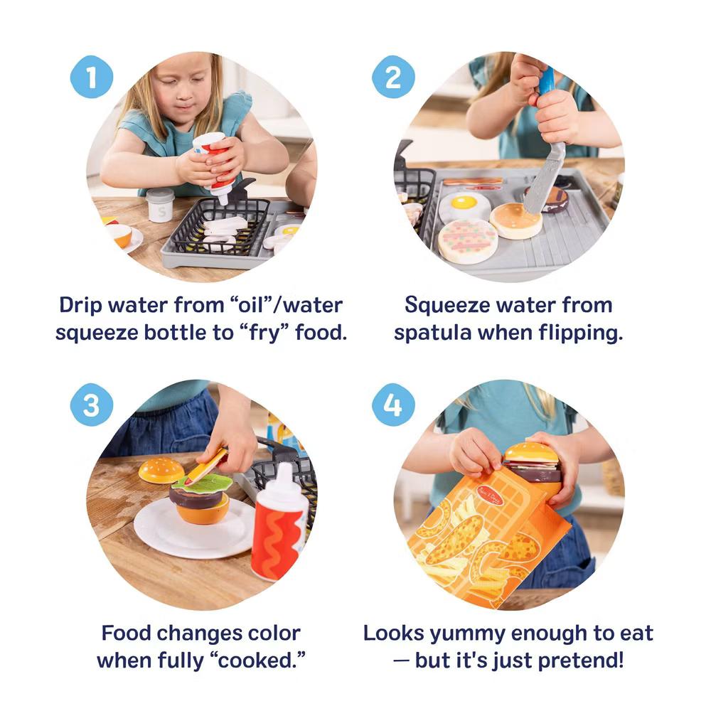 Flip & Fry Grill Play Set with Water WOW!® Color Changing Play Food Preschool Toy - Image 7