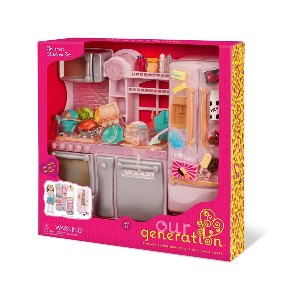 Light-Pink Gourmet Kitchen & Play Food Accessory Set for 18" Dolls - Image 9