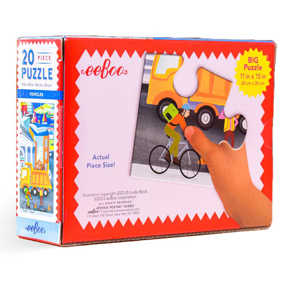 eeBoo: Vehicles 20 Piece Puzzle for Kids - Image 2