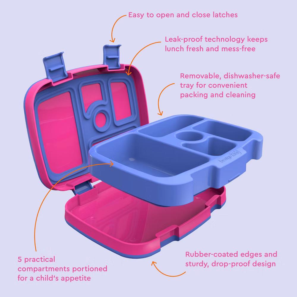 Kids' Brights Leakproof, 5 Compartment Bento-Style Kids' Lunch Box - Image 51
