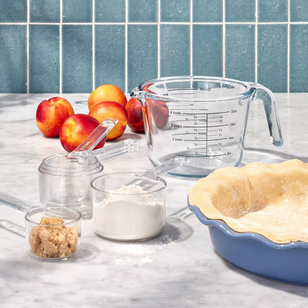 4 Cup Glass Measuring Cup Clear - Borosilicate, Microwave & Dishwasher Safe, 32oz Capacity - Image 2