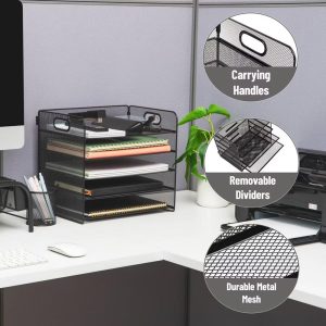 Metal Desk Organization Set Black