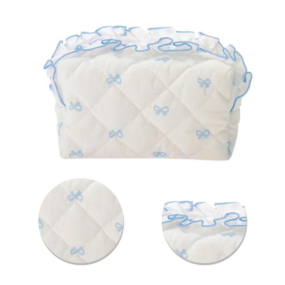 Lace Bow Ruffles Makeup Bag 1 Pc - Image 9