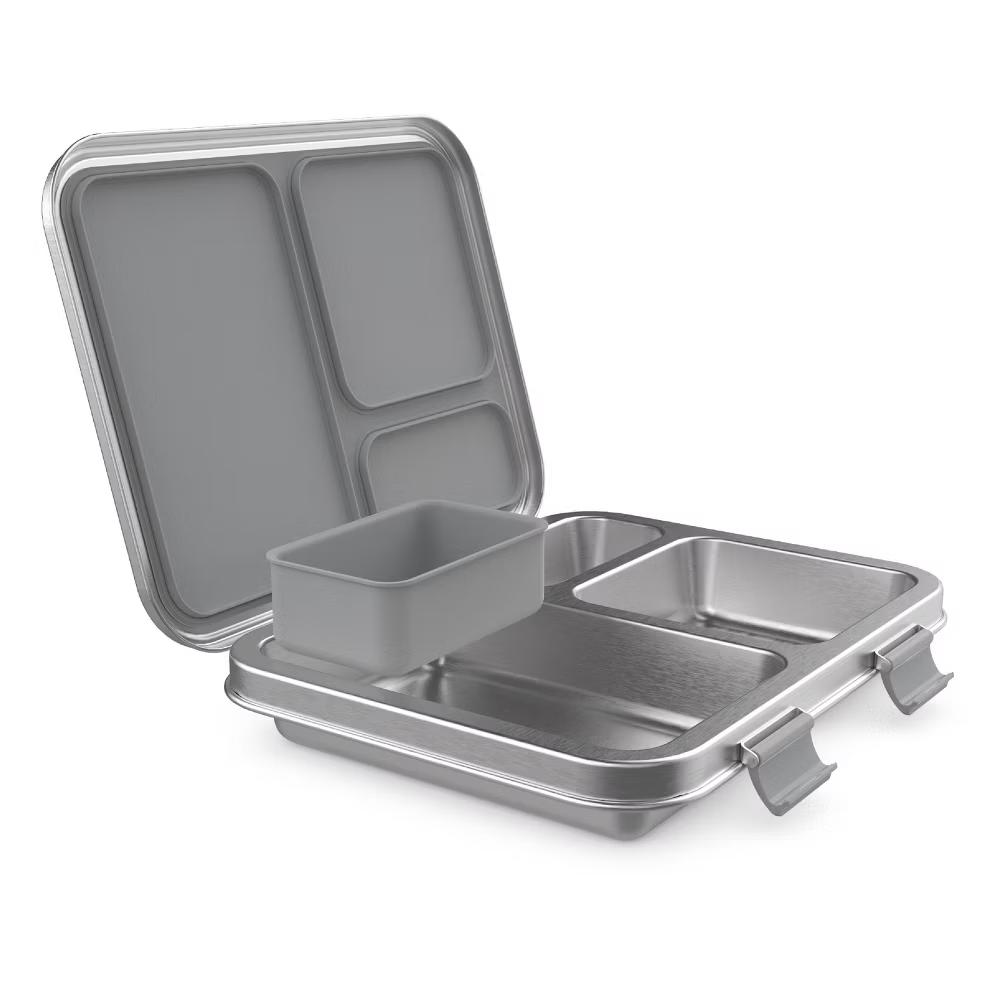 Kids' Stainless Steel Leakproof 3 Compartments Bento-Style Lunch Box - Image 41