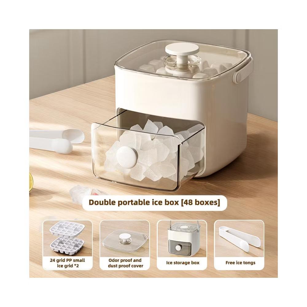 Compact Mini Ice Cube Tray with Lid, 6 Inch Small Storage Bin Ice Maker Mold, Reusable Tiny Ice Container with Ice Tongs, Ideal for RV & Mini Fridge - Image 4
