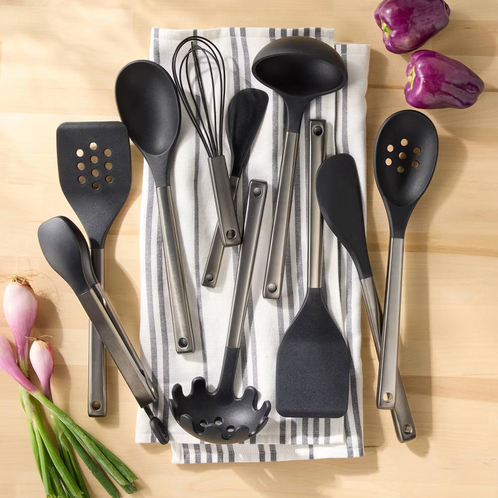 10pc Silicone/Stainless Steel Kitchen Utensil Set - Image 4