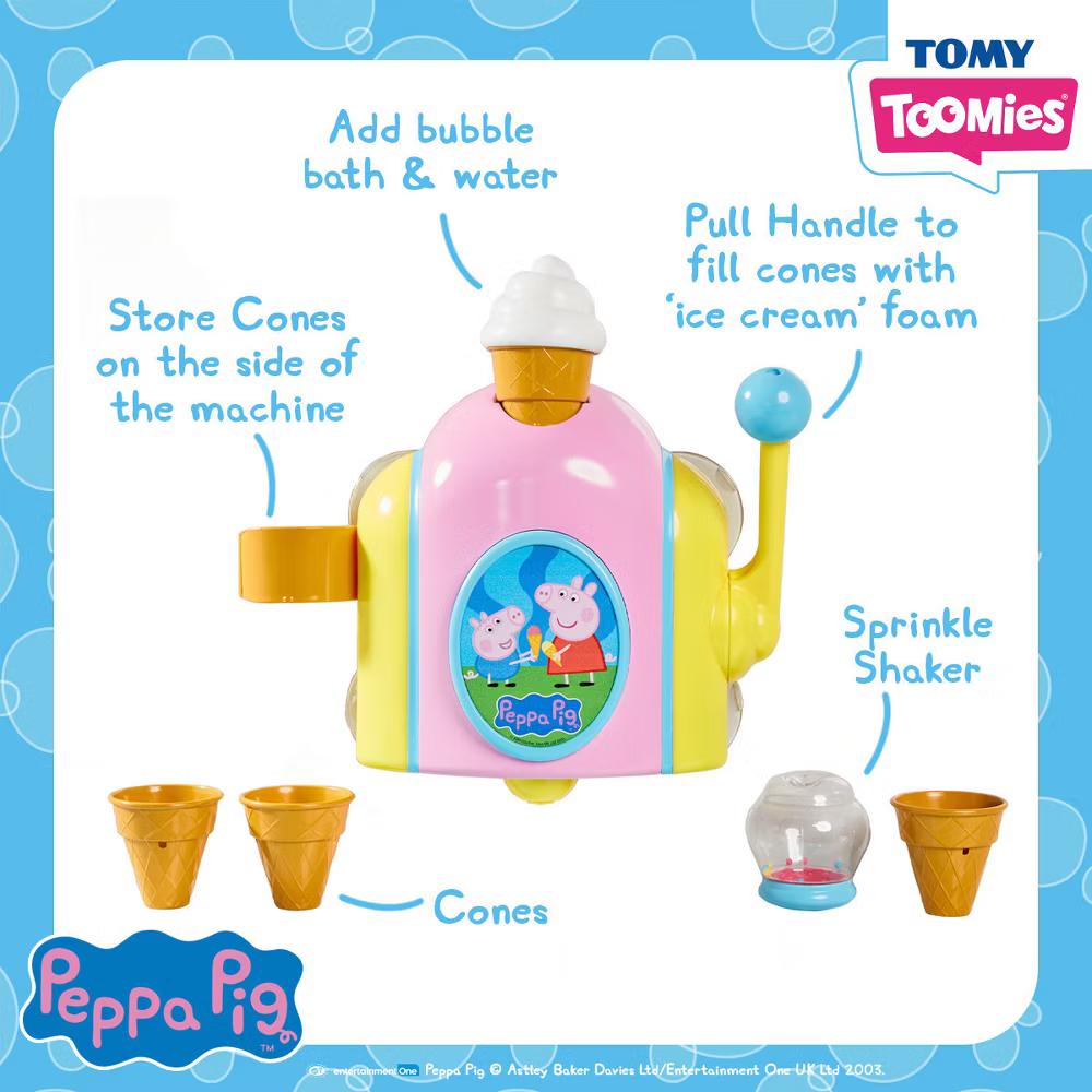 Toomies Peppa Bubble Ice Cream Maker Bath Toys - 5pc - Image 7