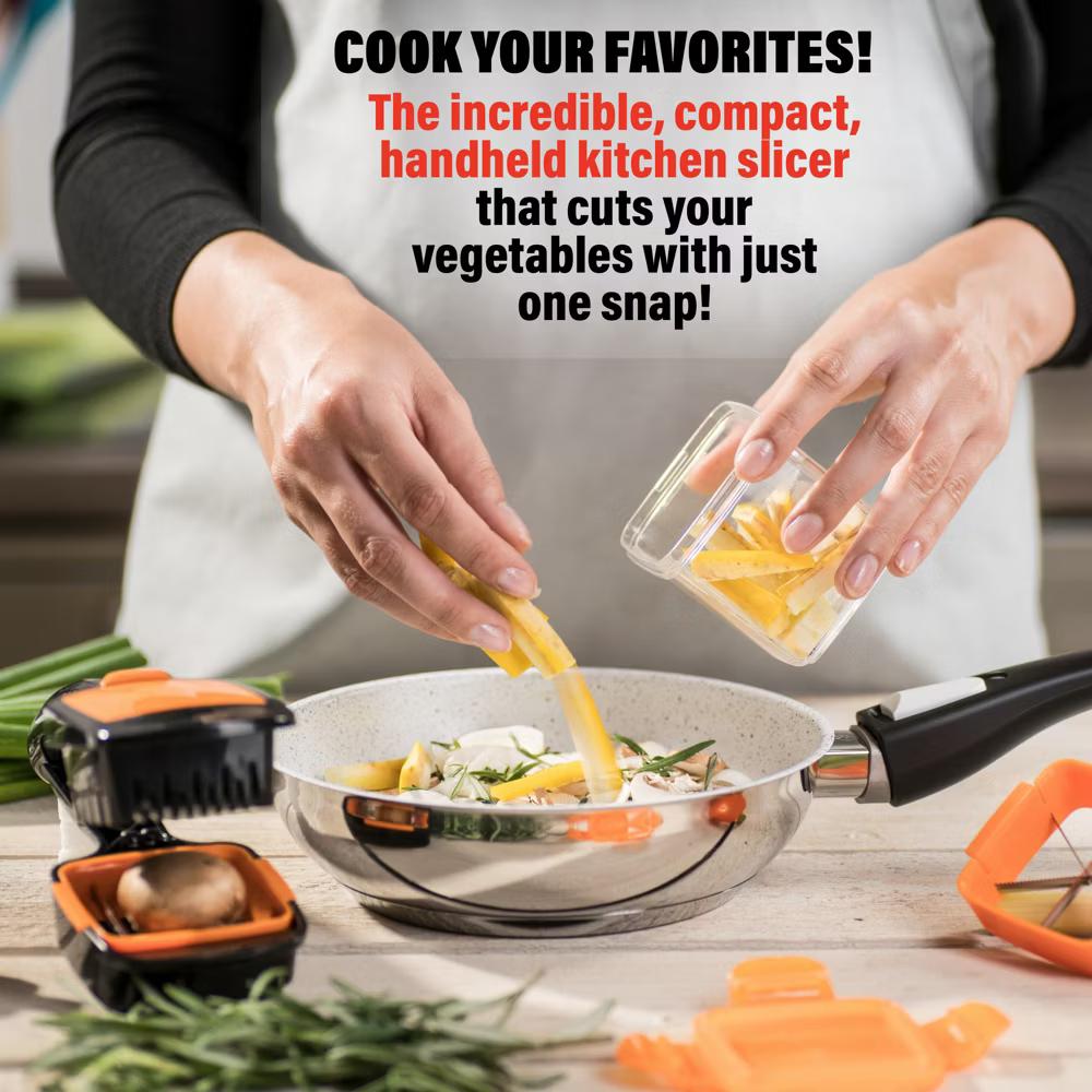 NutriChopper Handheld Vegetable and Fruit Chopper with 4 Stainless Steel Blades & Catch Container - Image 15