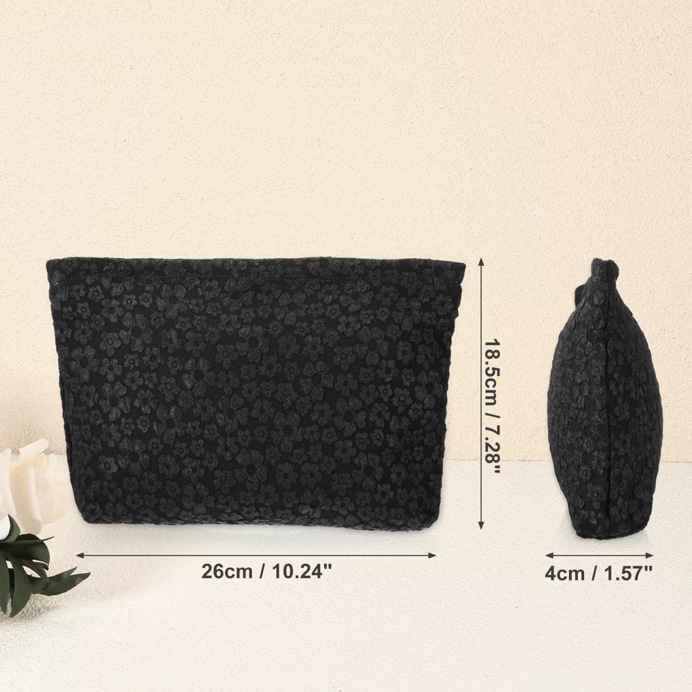 Portable Travel Floral Canvas Zipper-Closure Makeup Bag 1 Pc - Image 13