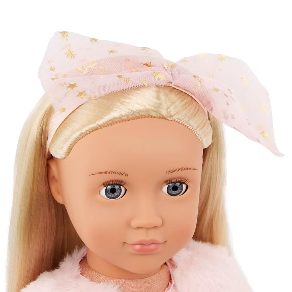 Miranda 18" Fashion Doll in Pink Dress Outfit: Blonde Hair, Blue Eyes, Plastic & Polyester - Image 2