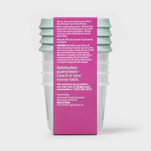 Snap & Store Mini Square Half Cup Food Storage Containers - 4 fl oz/4ct - BPA-Free, Stackable Design