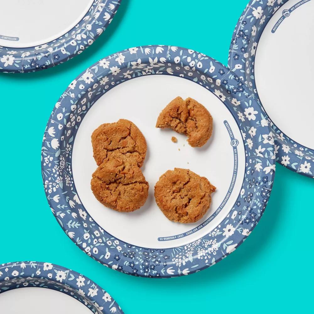 Blue Floral Paper Plate 10" - Image 8