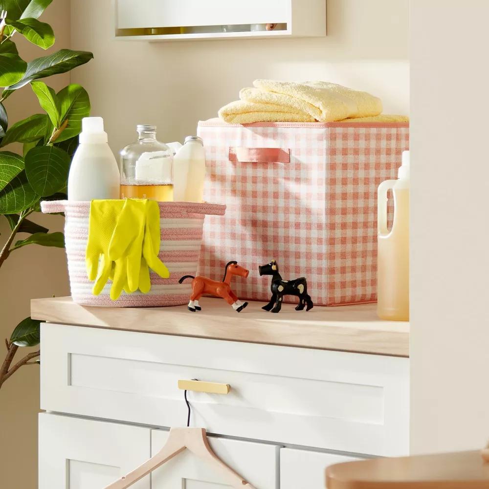 Striped Coiled Kids' Rope Basket - Image 17