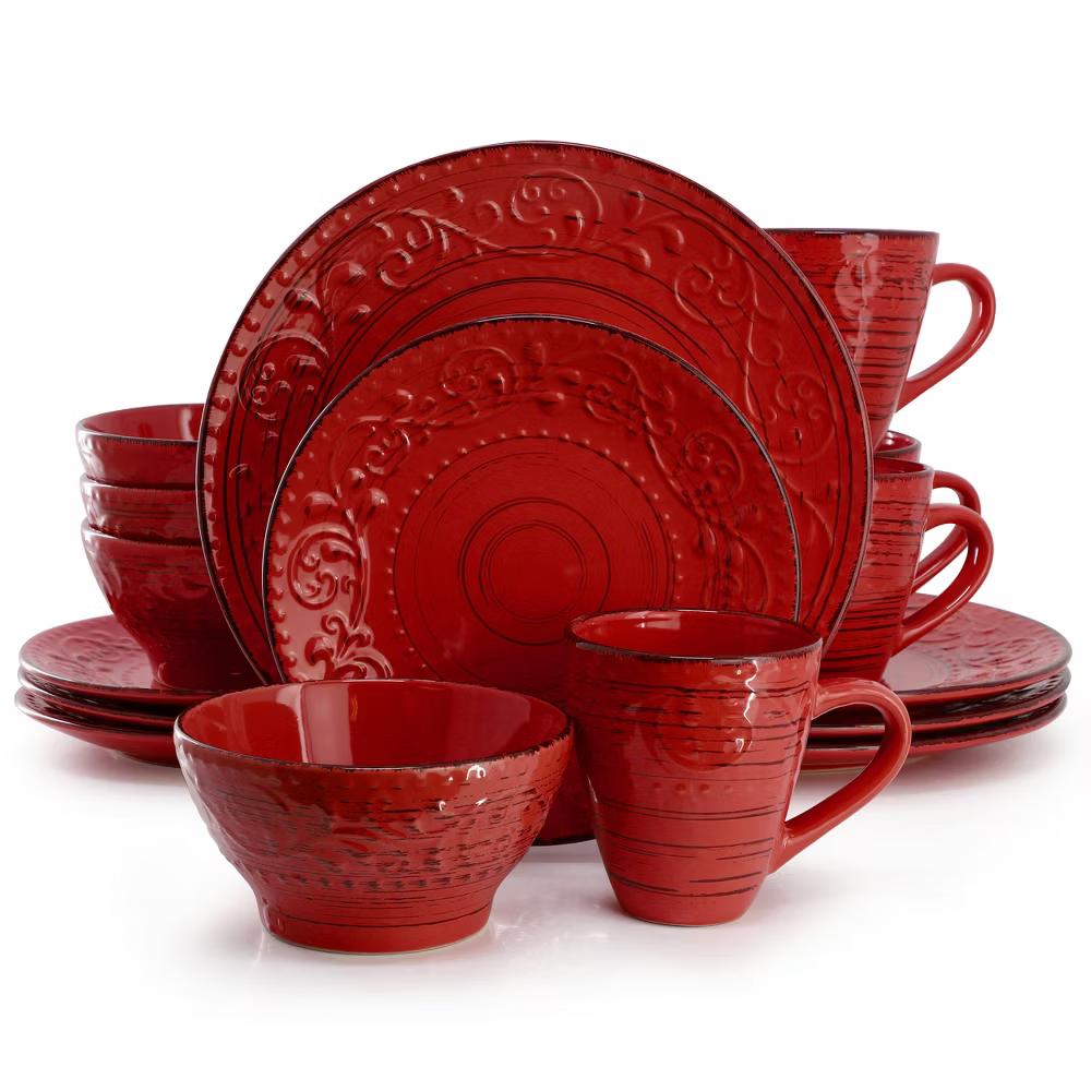 Malibu Sea Glass 16-Piece Dinnerware Set in Dark Green - Image 48