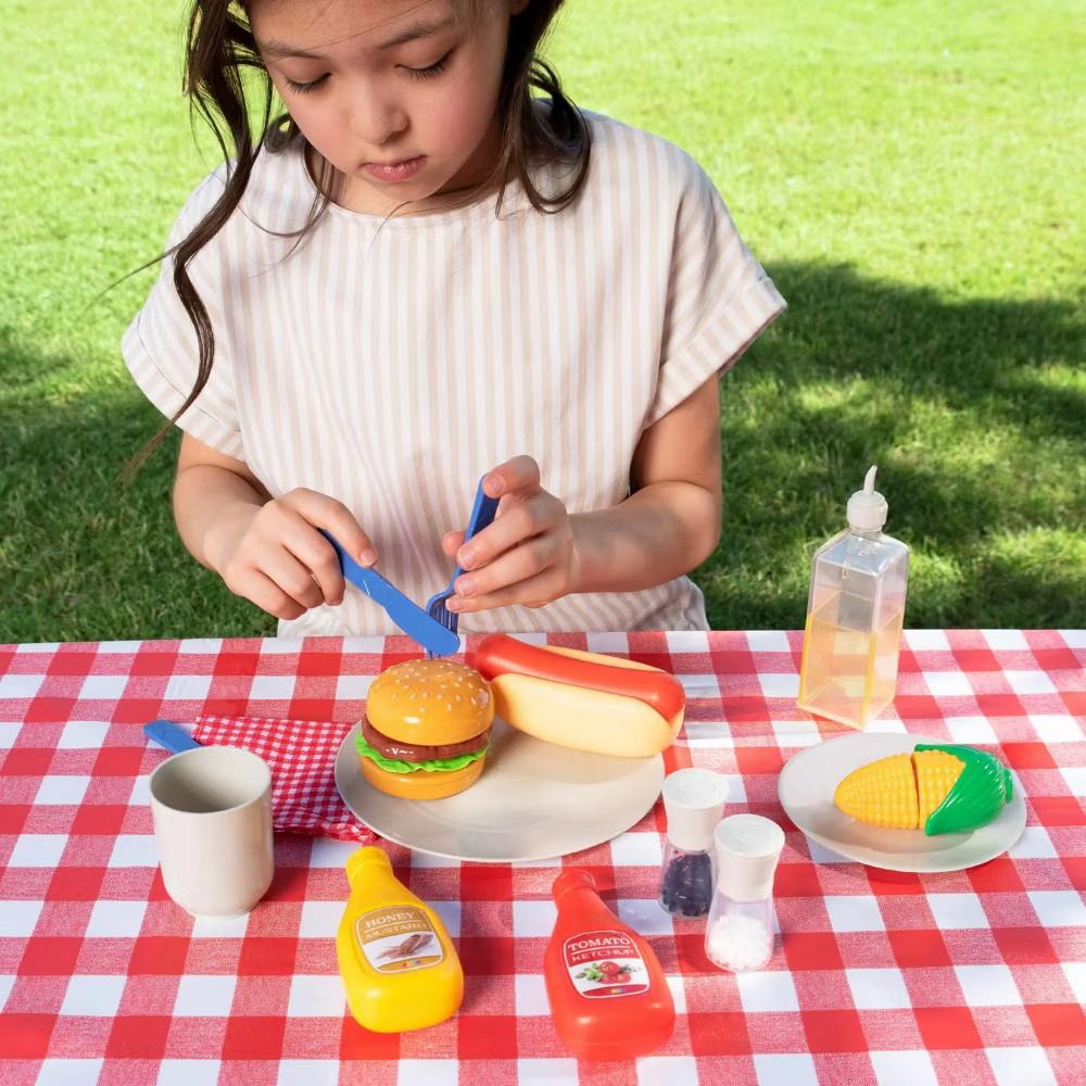 27 Pcs Kids Kitchen Toy Playset, BBQ Grill Pretend Play Food Sets, Birthday Christmas Halloween Gift for Toddlers 3 4 5 Years Old Girls Boys - Image 6