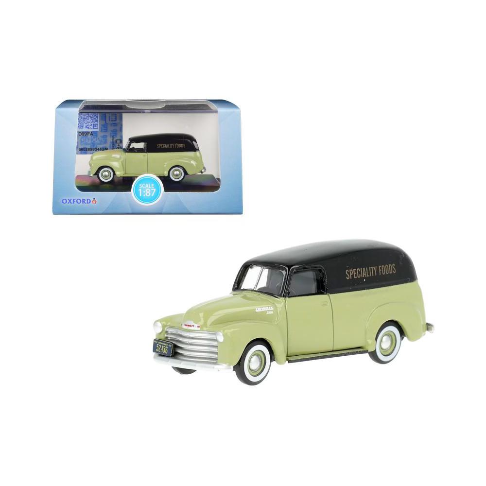 1950 Chevrolet Panel Van "Speciality Foods" Light Green and Black 1/87 (HO) Scale Diecast Model Car - Image 5