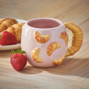 Croissant Mug Earthenware 17 oz Multi 4.11 x 4.11 x 3.8 in