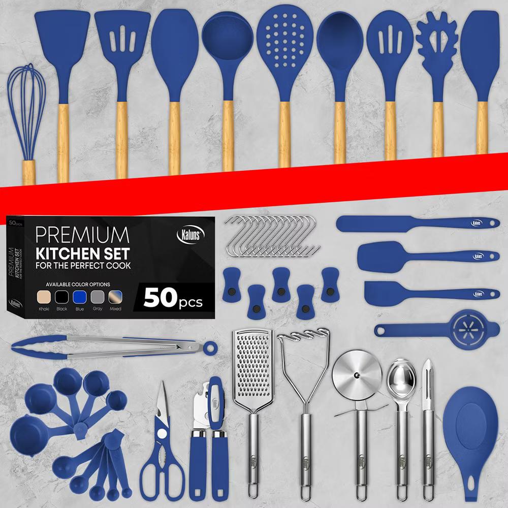 Kitchen Utensils Set, 50 Piece Silicone And Stainless Steel Cooking Utensils, Heat Resistant Kitchen Tools - Image 10