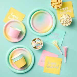 20ct Pastel Gradient Snack Paper Plates