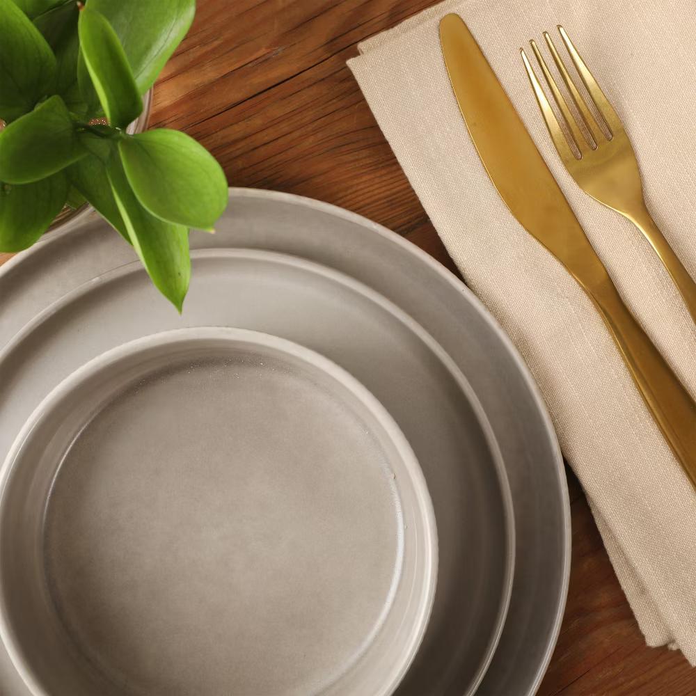 Avant-Garde 12 Piece Stoneware Dinnerware Set for 4, Plates and Bowls Set with Reactive Glaze, Dinner Plates, Salad Plates, Bowls - Image 15